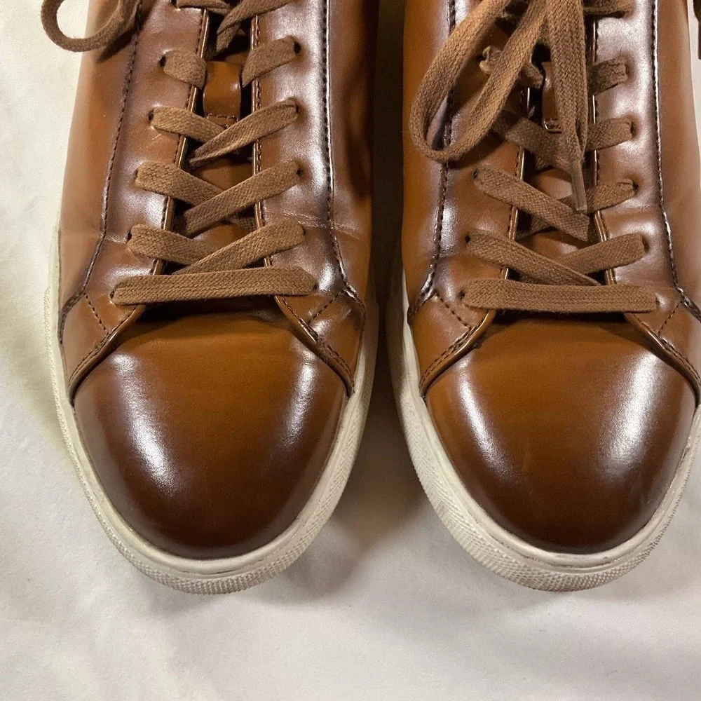 Alfani Mens Grayson Memory Foam Lace-Up Sneakers Tan Size‎ 12M Faux Leather